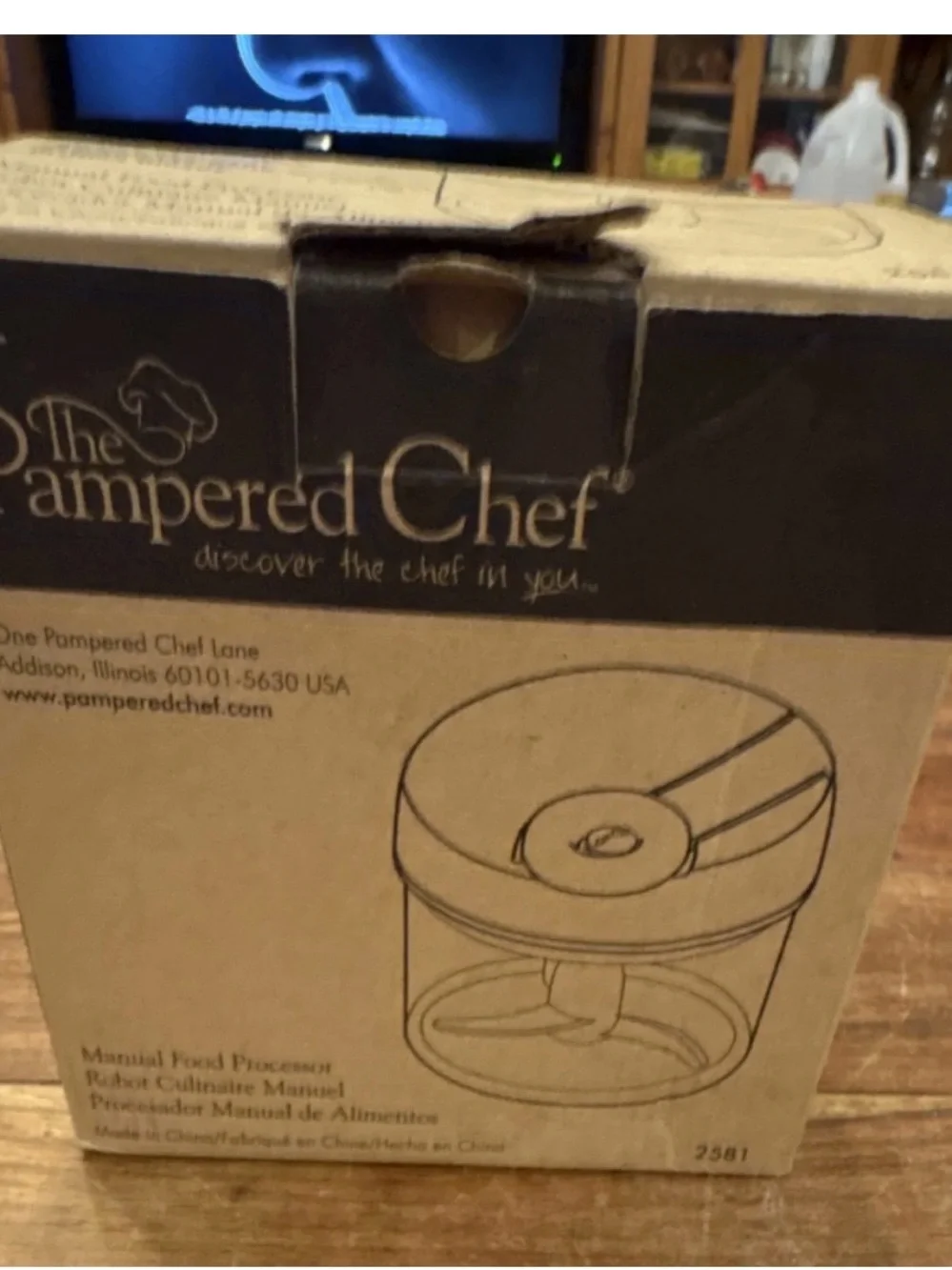 Pampered Chef Manual Food Processor #2581 With Original Box